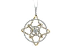 14ct Gold Round Cluster Diamond Pendant 2.50 Carats