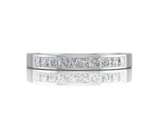 9ct White Gold Channel Set Half Eternity Diamond Ring 0.50 Carats