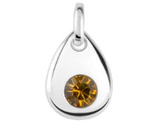 Sterling Silver Pendant November Birthstone 4mm Topaz Crystal
