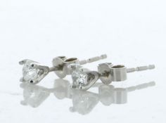 9ct White Gold Single Stone Prong Set Diamond Earring 0.35 Carats