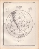 July Midnight Chart Victorian 1892 Atlas of Astronomy 45.