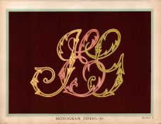 Monogram Piping 2 T. Percy Lewis & A.G Bromley Antique Chromolithograph Print.