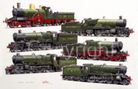 Top Link GWR Train Montage West Coast Duties Large Metal Wall Art.
