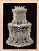 Two-Tier Bride’s Cake T. Percy Lewis & A.G Bromley Antique Chromolithograph Print