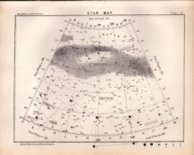 Star Map Chart Victorian 1892 Balls Atlas of Astronomy 52.