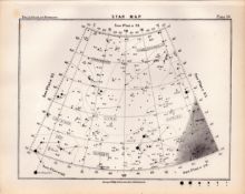Star Map Chart Victorian 1892 Balls Atlas of Astronomy 54.