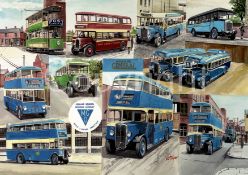 Midland General Trams, Trolleys and Buses Large Metal Wall Art.