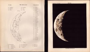 Moon Fifth Day Cycle Victorian 1892 Atlas of Astronomy Print 29.