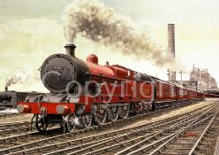 Sir Gilbert Claughton 5900 Oil Fired 1925 LMS Red Livery Metal Wall Art.