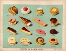 Fancy Cakes & Pastries T. Percy Lewis & A.G Bromley Antique Chromolithograph Print