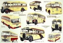 Yorkshire Coaches Nostalgic Montage Large Metal Wall Art.