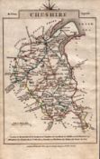 Cheshire John Cary’s 1792 Antique George III Coloured Engraved Map.
