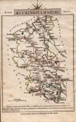Buckinghamshire John Cary’s c1791 Antique Colour Engraved Map.