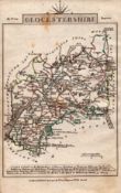Gloucestershire John Cary’s 1792 Antique Coloured Engraved Map.