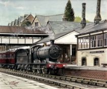 GWR 0. 6. 0 Collet 3214 at Llangollen Station Large Metal Wall Art.