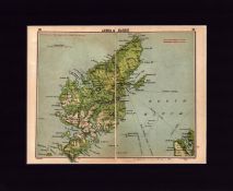 Lewis & Harris Scotland Coloured Mounted Antique Edward VIII Map.