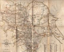 Yorkshire County John Cary’s c1791 Large Antique Coloured Engraved Map.