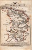 Suffolk John Cary’s 1792 Antique George III Coloured Engraved Map.
