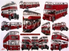 City and Royal Burgh of Edinburgh Bus Montage Large Metal Wall Art.
