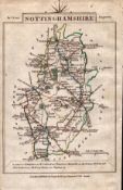Nottinghamshire John Cary’s 1792 Antique Coloured Engraved Map.