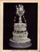 2-Tier Bride’s Cake T. Percy Lewis & A.G Bromley Antique Chromolithograph Print
