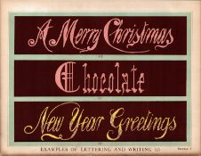 Lettering Cake Piping T. Percy Lewis & A.G Bromley Antique Chromolithograph Print