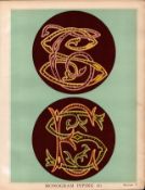 Monogram Piping T. Percy Lewis & A.G Bromley Antique Chromolithograph Print.