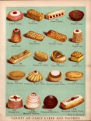 Fancy Cakes & Pastries T. Percy Lewis & A.G Bromley Antique Chromolithograph Print