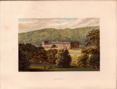 Chatsworth House Derbyshire Gilt-Edge Coloured Antique Book Plate.