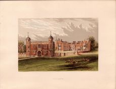 Charlecote Strafford On Avon Gilt-Edge Coloured Antique Book Plate.