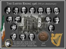 Easter Rising 1916 100th Anniversary Original Penny Metal Wall Art.