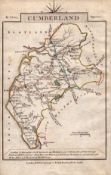 Cumbria John Cary’s 1792 Antique George III Coloured Engraved Map.