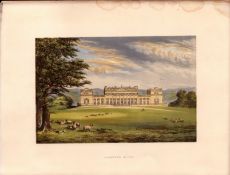 Harewood House Yorkshire Victorian Gilt-Edge Coloured Antique Book Plate.