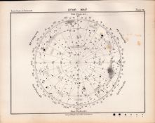 Star Map Chart Victorian 1892 Balls Atlas of Astronomy 70.