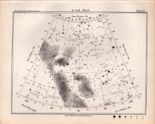 Star Map Chart Victorian 1892 Balls Atlas of Astronomy 57.