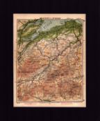Strathspey & Inverness Scotland Coloured Mounted Antique Map.