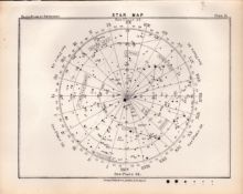 Star Map Chart Victorian 1892 Balls Atlas of Astronomy 51.