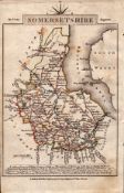 Somersetshire John Cary’s 1792 Antique Coloured Engraved Map.