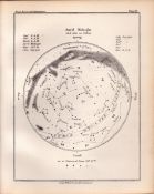 April Midnight Chart Victorian 1892 Balls Atlas of Astronomy 42.