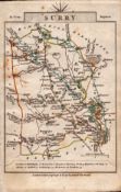 Surrey John Cary’s 1792 Antique George III Coloured Engraved Map.