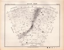 Star Map Chart Victorian 1892 Balls Atlas of Astronomy 66.