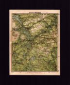 Cavan & Monaghan Ireland Coloured Mounted Antique Map.