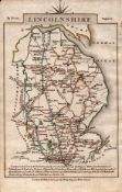 Lincolnshire John Cary’s 1792 Antique George III Coloured Engraved Map.
