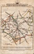 Leicestershire John Cary’s 1792 Antique George III Coloured Engraved Map.
