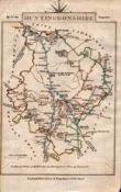 Huntingdonshire John Cary’s 1792 Antique Coloured Engraved Map.