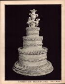 3-Tier Wedding Cake T. Percy Lewis & A.G Bromley Antique Chromolithograph Print
