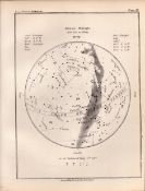 January Midnight Chart Victorian 1892 Atlas of Astronomy 39.