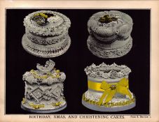 Celebration Cakes T. Percy Lewis A.G Bromley Antique Chromolithograph Print