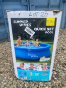 Lot 20 Summer Waves Quick Set Pool 3m