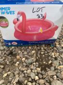 Lot 33 Summer Waves Flamingo Quick Set Pool